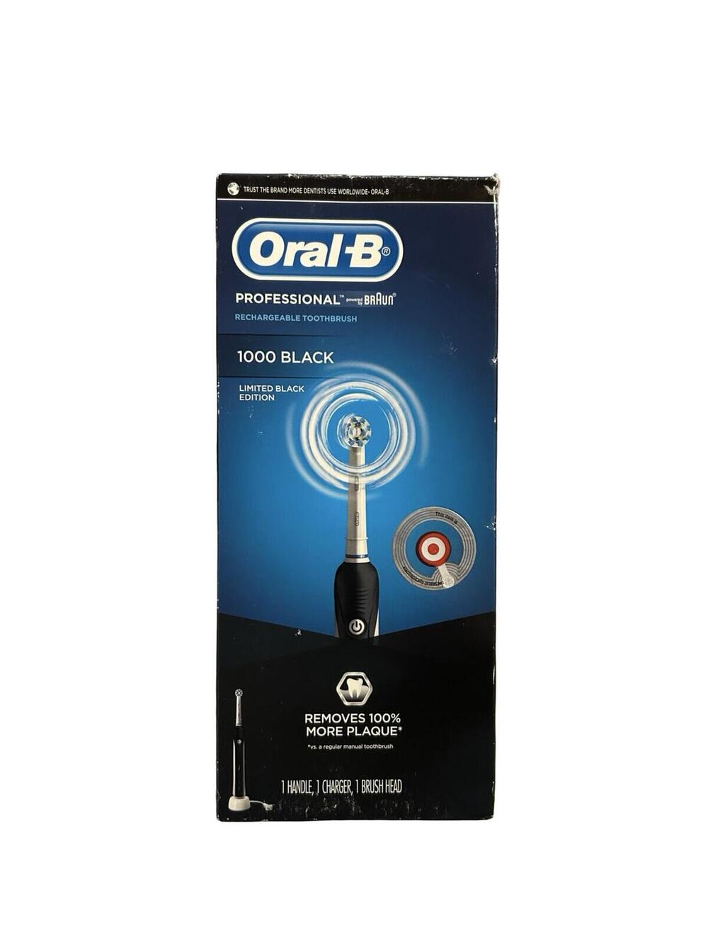 Oral-B Professional 1000 Black Limited Edition Rechargeable Toothbrush Braun